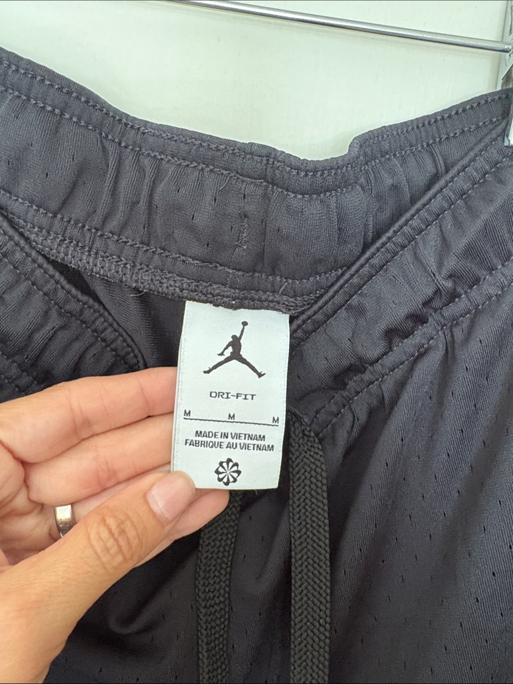 Like New - Jordan Black Athletic Mesh Shorts with White Jumpman - Picture 2 of 5